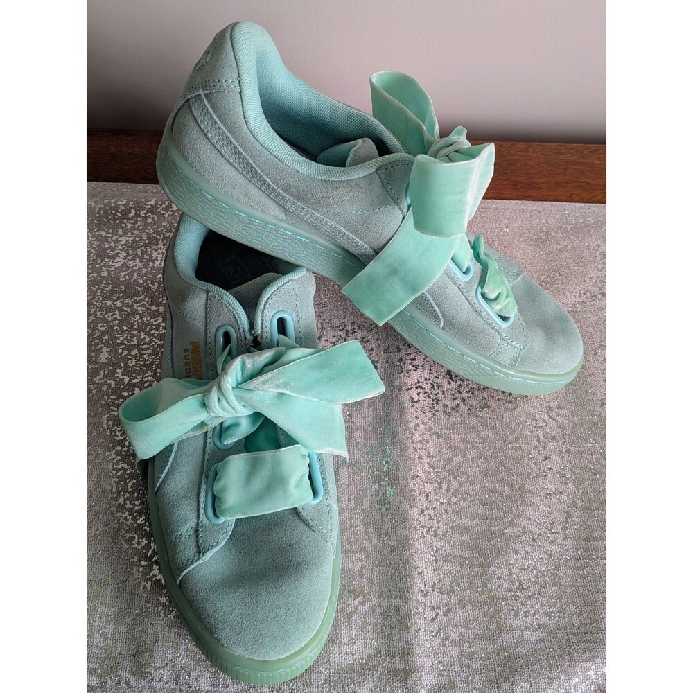 Puma Suede Heart Reset Women's Sz 8.5 Aruba Blue Fashion Sneaker Style 36322901